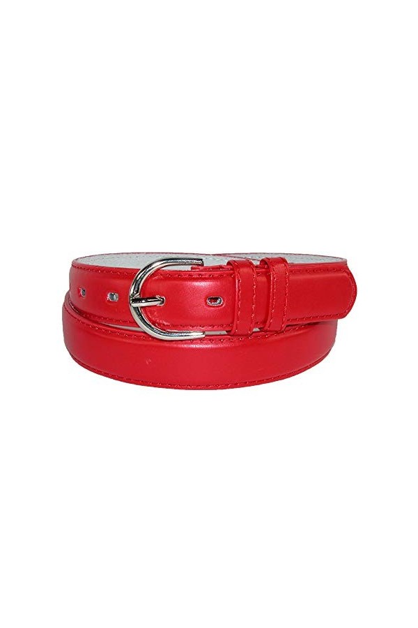 CTM Ceinture habillée en cuir pour femme 3,8 cm, Orange, XXL