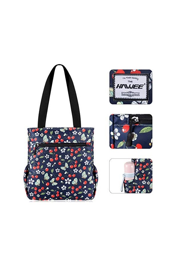 HAWEE Mode Femme Sac à Bandoulière Grande Capacité Sac Dépaule Léger Sac Fourre-Tout avec Zip Loisir Sac à Provisions Imperm