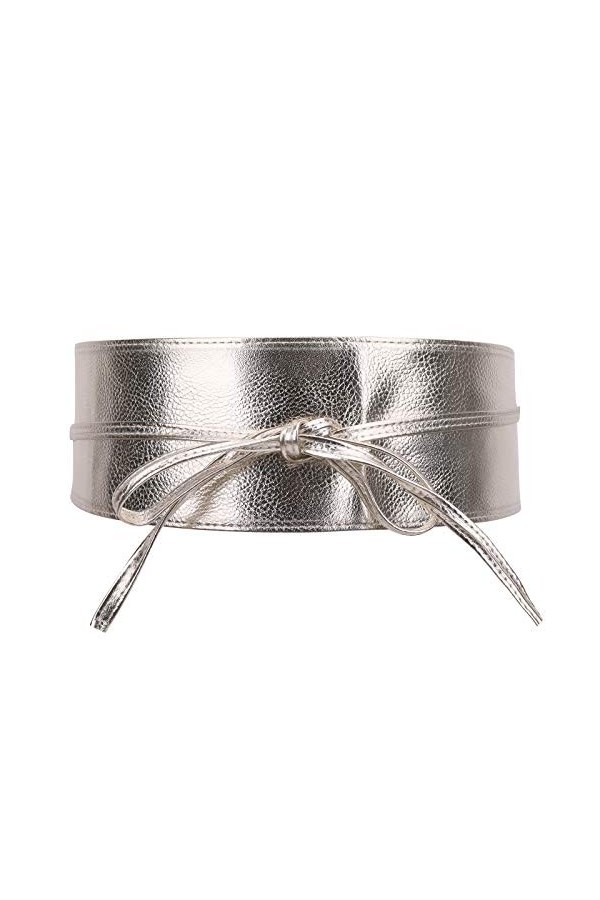 WedDecor Obi Ceinture à nouer soi-même en cuir synthétique souple avec nœud vintage pour robes de mariage, fête danniversair