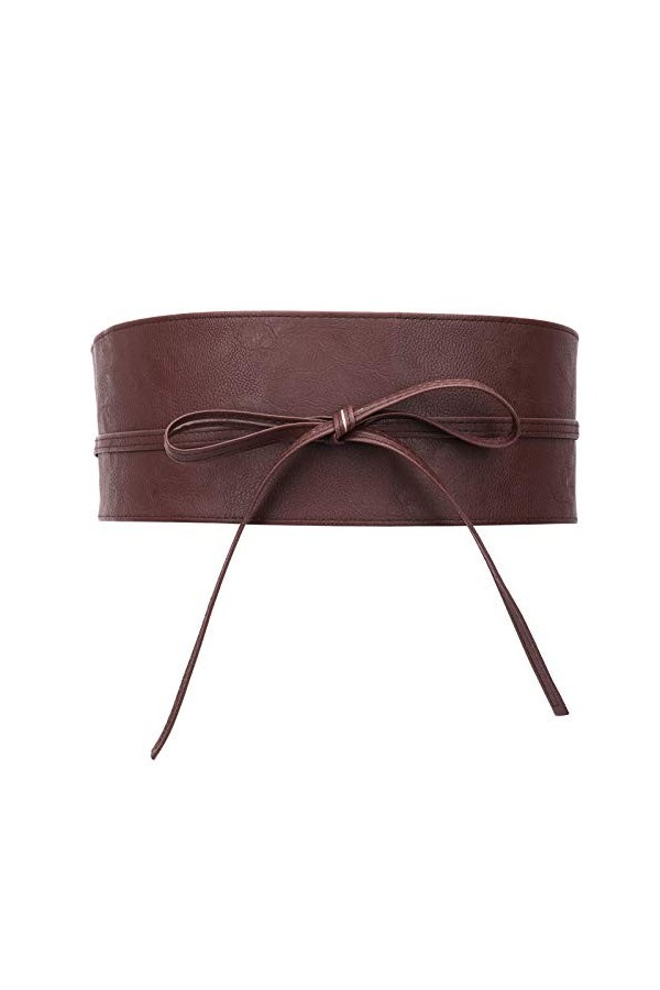 WedDecor Obi Ceinture à nouer soi-même en cuir synthétique souple avec nœud vintage pour robes de mariage, fête danniversair