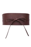 WedDecor Obi Ceinture à nouer soi-même en cuir synthétique souple avec nœud vintage pour robes de mariage, fête danniversair