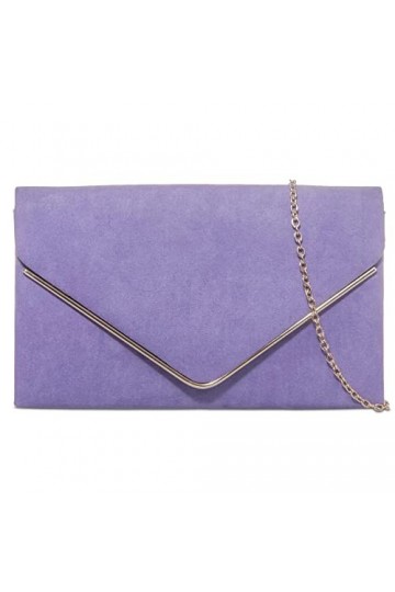 fi9 Sac à main en daim uni pour femme, lilas, medium