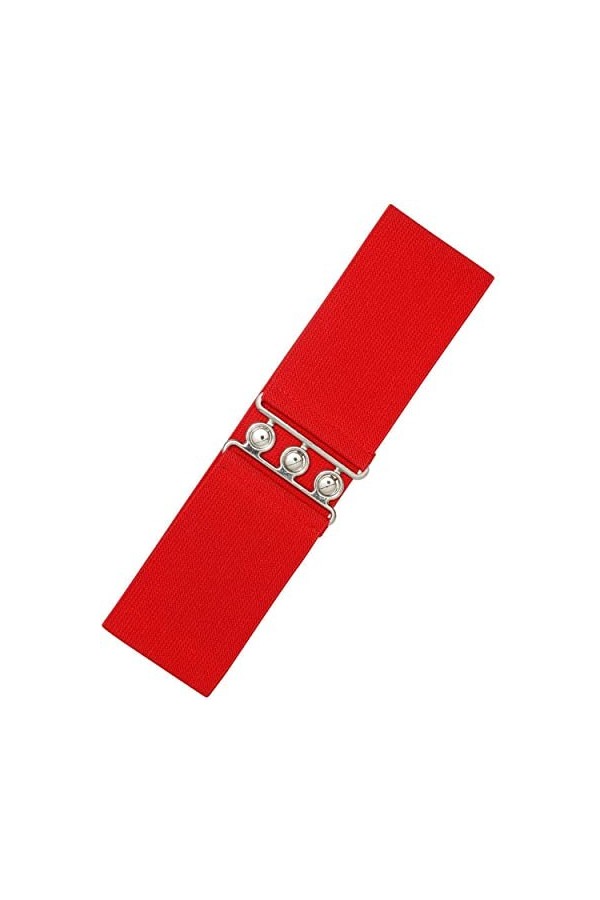 Ro Rox Large Ceinture Vintage Rétro Élastiquée Pour Femmes - Taille 46-52 - Rouge - L
