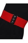 Ro Rox Large Ceinture Vintage Rétro Élastiquée Pour Femmes - Taille 46-52 - Rouge - L