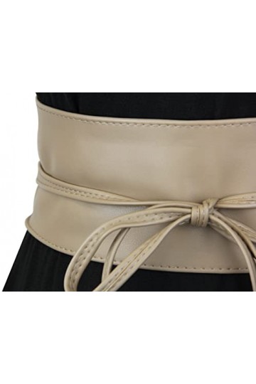 Frentree Ceinture femme, large ceinture portefeuille Obi avec laçage