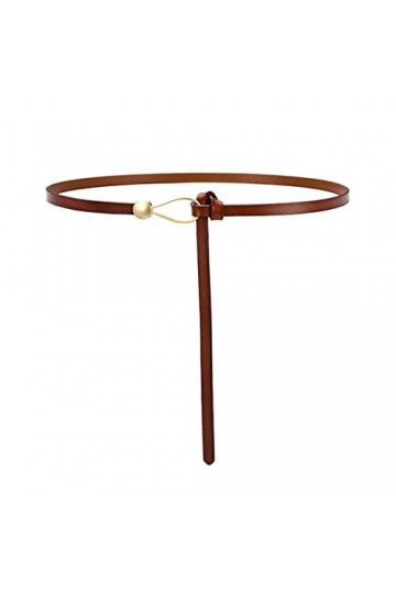 LEEQBCR 1 pièce ceinture pour femme réglable ceinture fine ceinture de nœud en cuir de mode pour robe pull manteau fit marron