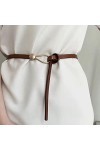 LEEQBCR 1 pièce ceinture pour femme réglable ceinture fine ceinture de nœud en cuir de mode pour robe pull manteau fit marron