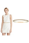 WERFORU Ceinture fine en cuir pour femme réglable à la mode fine ceinture pour robe, G-Gold, 23-39W