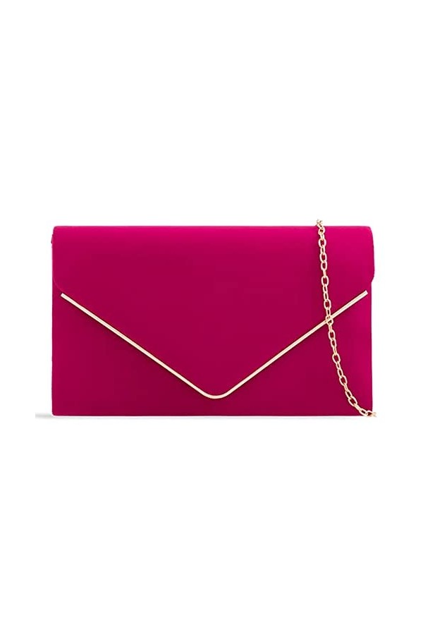 fi9 Sac à main en daim uni pour femme, lilas, medium