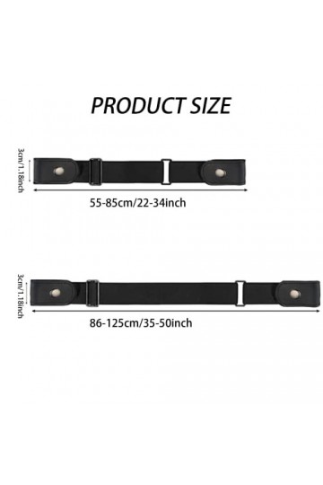 JSUOEO Lot de 2 ceintures sans boucle - Élastique - Pour femme - Invisible - Taille réglable - Sans boucle - Boucle invisible