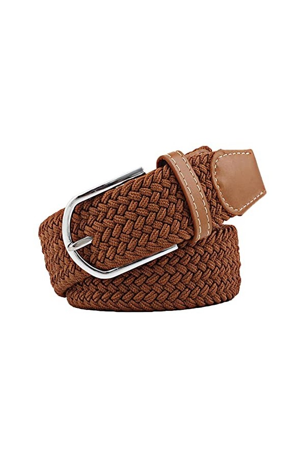 TBSCWYF Unisexe Tissu élastique Ceinture Élastique Tressée Stretch Belt Ceinture Étirable élastique et cuir synthétique Pour 