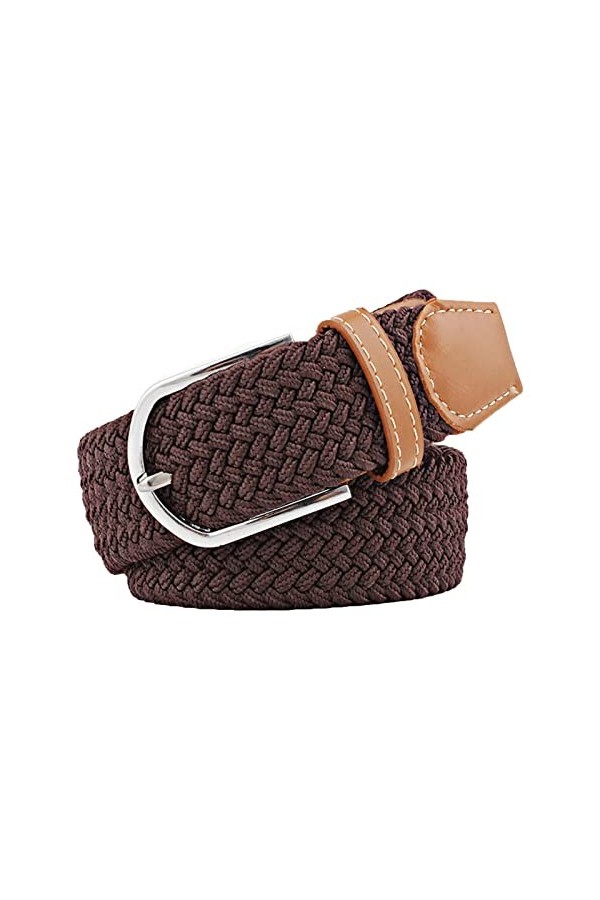 TBSCWYF Unisexe Tissu élastique Ceinture Élastique Tressée Stretch Belt Ceinture Étirable élastique et cuir synthétique Pour 