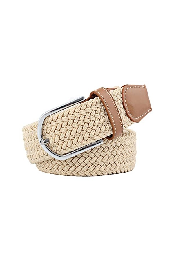 TBSCWYF Unisexe Tissu élastique Ceinture Élastique Tressée Stretch Belt Ceinture Étirable élastique et cuir synthétique Pour 