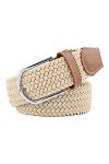 TBSCWYF Unisexe Tissu élastique Ceinture Élastique Tressée Stretch Belt Ceinture Étirable élastique et cuir synthétique Pour 