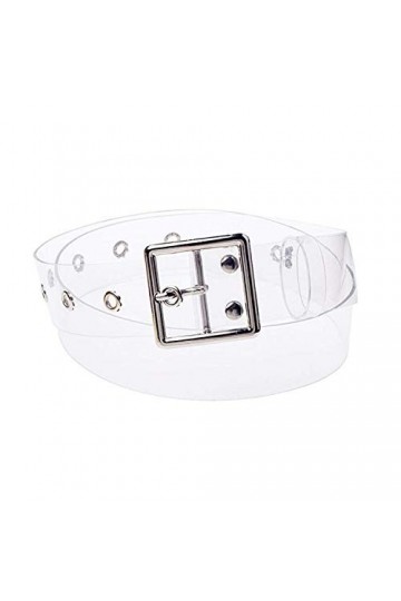PPX Ceinture Femme Fille Transparent, Accessoire pour Robe Pantalon Jupe,PVC Argenté Silver Square 