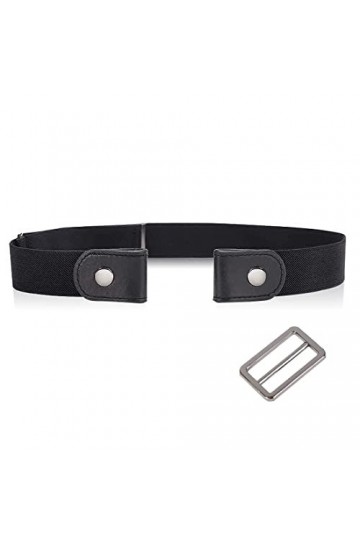 LEEQBCR 1 ceinture élastique femme, ceinture non sans boucle homme ceinture élastique, ceinture invisible 1 jean avec boucle 