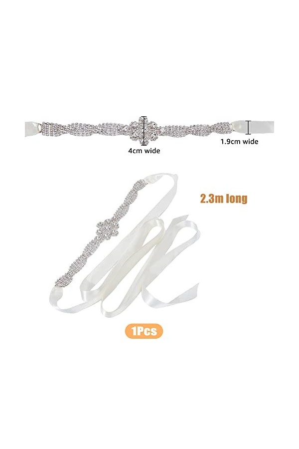 SUPERFINDINGS 2.3m Cristal Fleur Ceintures de Mariée avec Citron Mousseline de Soie Rhinestones Robe de Mariée Sash Robe de S