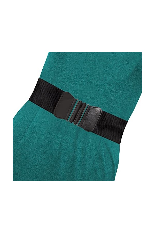 Ro Rox Tara Vintage Large Ceinture dinfirmière Années 1950 rétro élastiquée - Noir S 