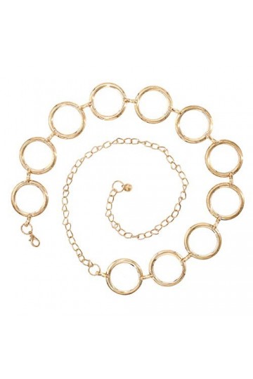 Zonfer Femmes Chaîne en Métal Robe Ceinture Ornée dor Ceinture Fine Ceinture Grand Anneau en Métal Bracelet Taille pour Dame