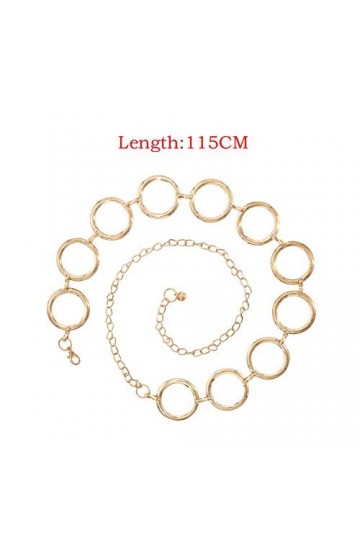 Zonfer Femmes Chaîne en Métal Robe Ceinture Ornée dor Ceinture Fine Ceinture Grand Anneau en Métal Bracelet Taille pour Dame