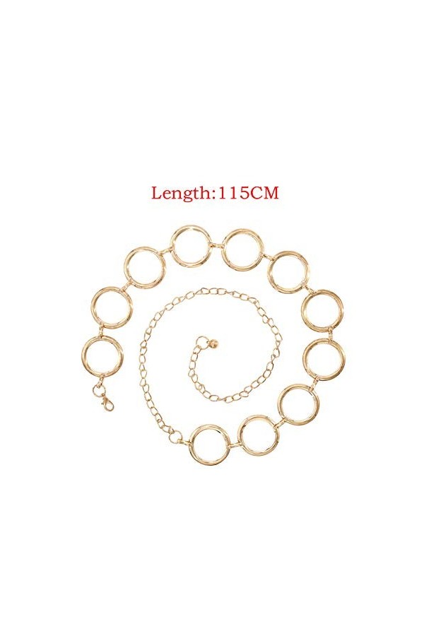Zonfer Femmes Chaîne en Métal Robe Ceinture Ornée dor Ceinture Fine Ceinture Grand Anneau en Métal Bracelet Taille pour Dame