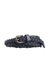 Beiersi Ceinture femme Tressée cuir Ceintures Fille Accessoire pour Robe Pantalon Jupe-plusieurs coloris Bleu Marin 