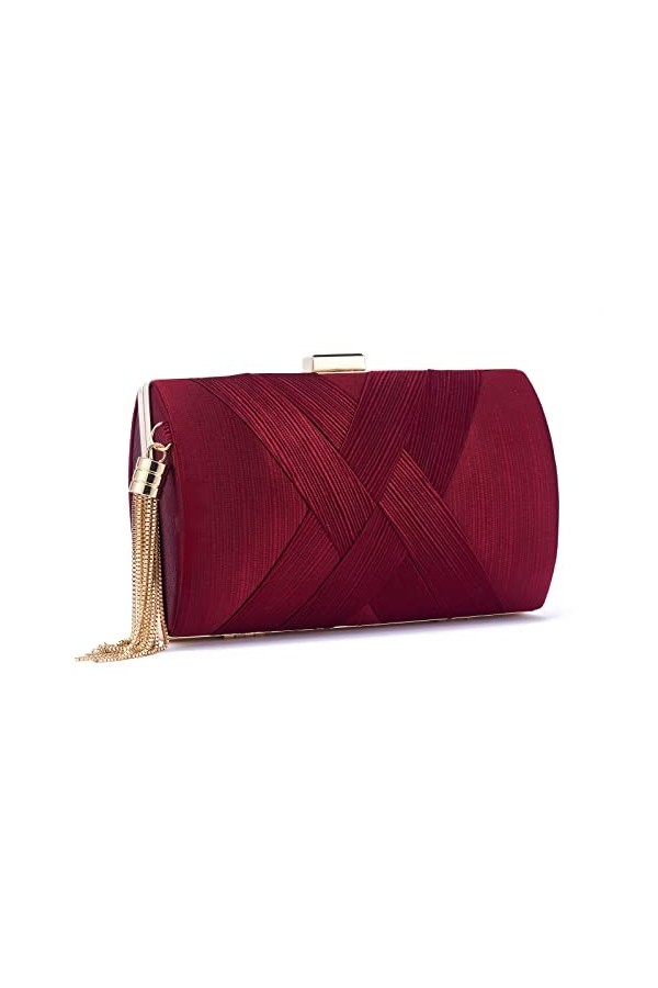 ZOUIQSS femmes pochette sac de soirée frangé sac à main,Dame Fille Élégant fête mariage pochette sac à main chaîne épaule sac