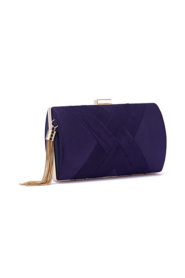 ZOUIQSS femmes pochette sac de soirée frangé sac à main,Dame Fille Élégant fête mariage pochette sac à main chaîne épaule sac