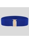 Ceinture large pour femme avec boucle élastique et élastique, bleu, taille unique