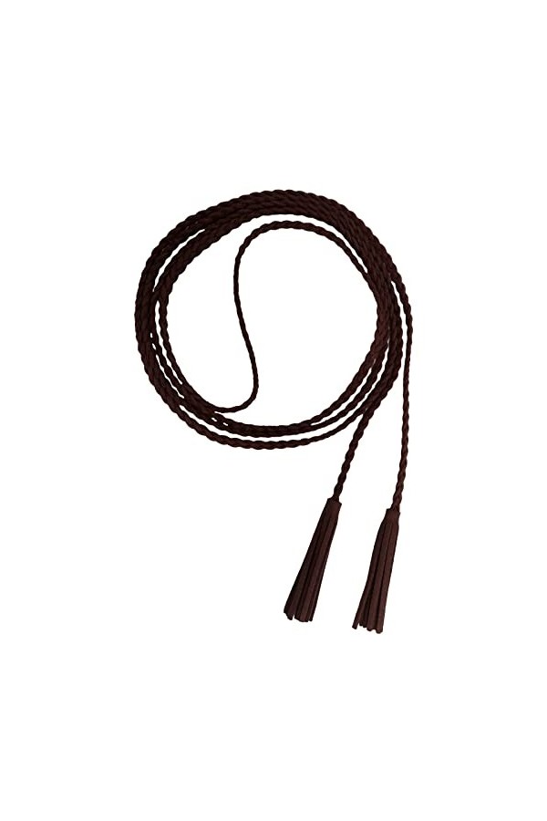 Nanxson Ceinture Fine pour Femme en Cuir Tressée avec Frange pour Robe Chemisier PDW0042 Taille unique, café 