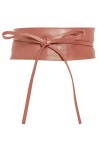 Charmoni - OBI - Ceinture large bande cuir synthétique à nouer autour de la taille - TU taille unique UNI vieux rose foncé 