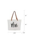 Lamyba Mme Sac Fourre-Tout avec Sac de Maquillage Cadeaux pour Fiançailles Mariage Fête de Mariage Blanc