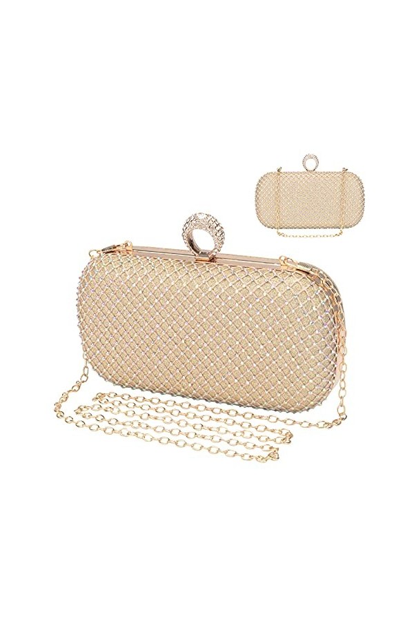 UBORSE Sac de Soirée Pochette Mariage Sac à Main Femme en Bandoulière Chaîne Démontable Superbe Cadeau pour Fête