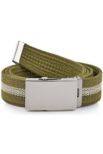 Merry Style Ceinture en tissu Femme P20 Khaki/Beige-Argent, 105 cm Longueur totale 110 cm 