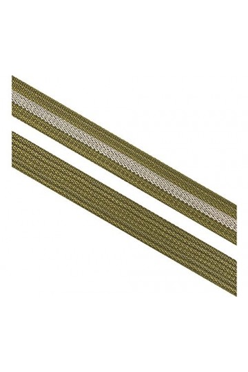 Merry Style Ceinture en tissu Femme P20 Khaki/Beige-Argent, 105 cm Longueur totale 110 cm 