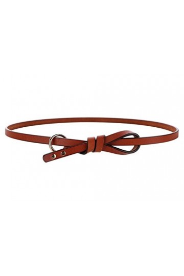Oyccen Mince Ceinture Noués En Cuir Sangle de Taille Femme Fille Ceintures pour Robes Jeans,Marron,Taille unique