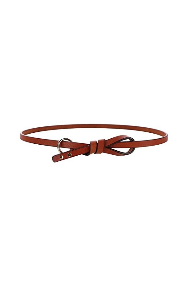 Oyccen Mince Ceinture Noués En Cuir Sangle de Taille Femme Fille Ceintures pour Robes Jeans,Marron,Taille unique
