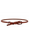 Oyccen Mince Ceinture Noués En Cuir Sangle de Taille Femme Fille Ceintures pour Robes Jeans,Marron,Taille unique