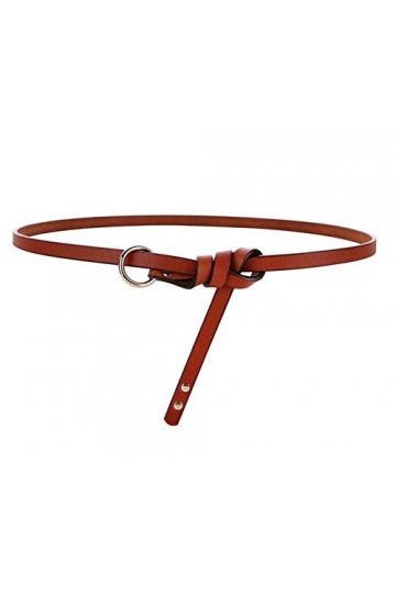 Oyccen Mince Ceinture Noués En Cuir Sangle de Taille Femme Fille Ceintures pour Robes Jeans,Marron,Taille unique