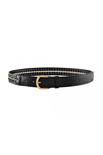 CHIC DIARY Ceinture en cuir synthétique tressé pour femme - Avec boucle en métal, Modèle 2, taille unique