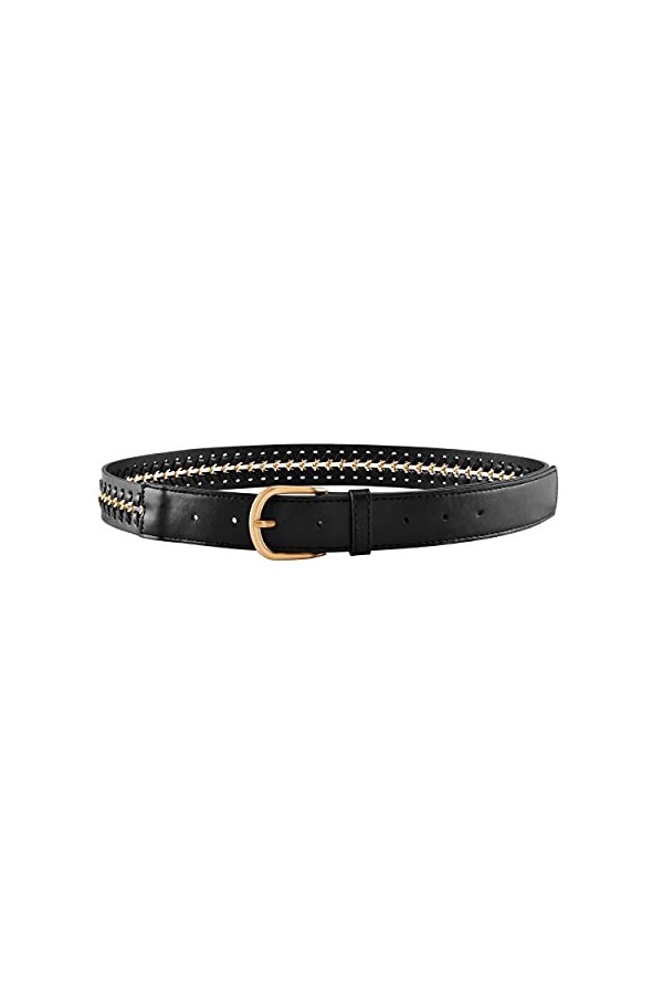 CHIC DIARY Ceinture en cuir synthétique tressé pour femme - Avec boucle en métal, Modèle 2, taille unique