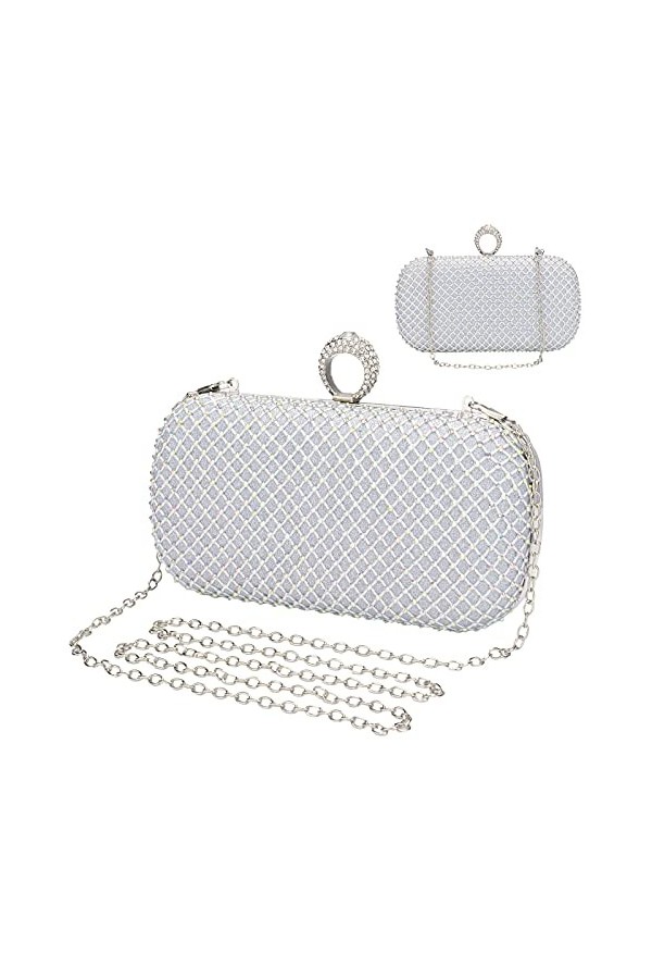 UBORSE Sac de Soirée Pochette Mariage Sac à Main Femme en Bandoulière Chaîne Démontable Superbe Cadeau pour Fête