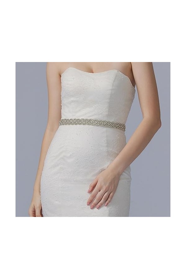 Ceintures de Mariée Mariage Ceinture Strass Cristal Ceinture de Robe de Demoiselle DHonneur, Nuptiale Ruban Ceinture de Mari