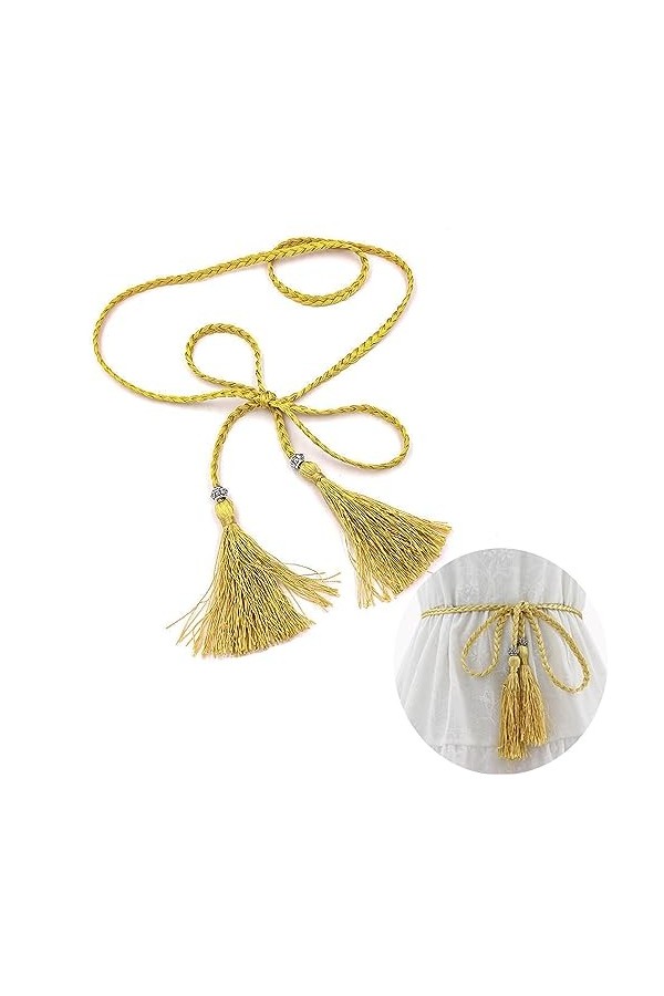 Ceinture tressée pour femme, ceinture tressée pour femme, ceinture pour robe, ceinture à nouer pour robes, ceinture dorée, ce