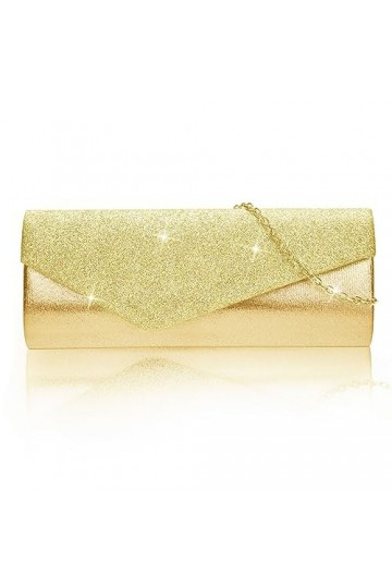 Larcenciel Pochettes et Clutches Femme, Chic Pochette Soiree Femme en Paillettes Scintillantes avec Chaîne, Sac Pochette Band