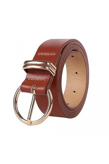 Minicloss Ceinture pour femme - En cuir synthétique souple - Réglable avec boucle dorée - Pour jeans - Style décontracté - Co