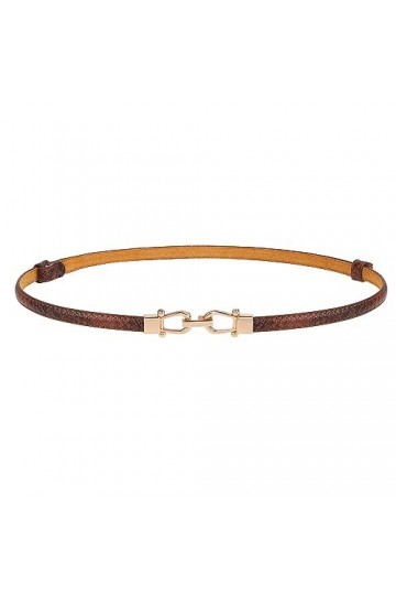 WLLHYF Femmes Skinny Ceinture Mince En Cuir Ceinture De Taille Boucle Or 40 Pouces Formelle Métal Rétro Dames Pantalon Jeans 