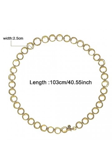 AWAVM Boucles Métalliques pour Femmes Ceinture, Sangle Réglable, Ceinture Décorative Double Boucle, Pantalon, Top, Robe