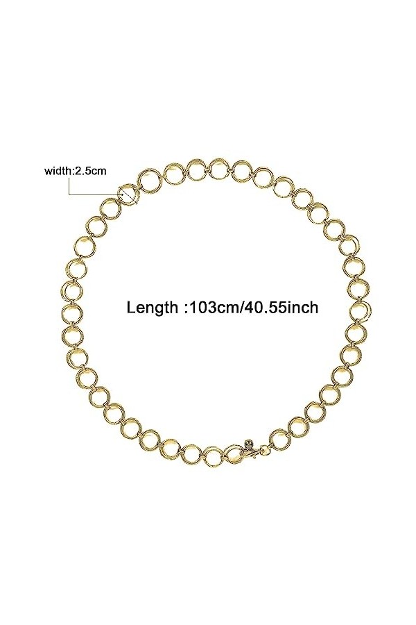 AWAVM Boucles Métalliques pour Femmes Ceinture, Sangle Réglable, Ceinture Décorative Double Boucle, Pantalon, Top, Robe