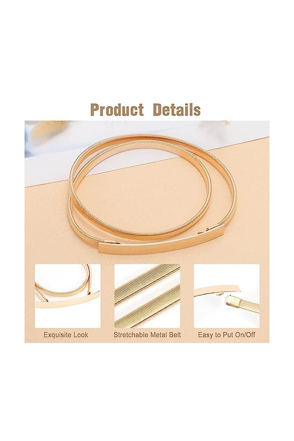 SJBAUTYO Femme Ceinture en Cuir Sans Boucle Ceintures Réglable Sangle de Taille pour Pantalons Jeans Robe